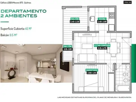 Departamento en Venta de 3 ambientes
