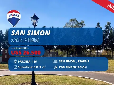 LOTE EN VENTA CANNING BARRIO SAN SIMON - ETAPA 1 -