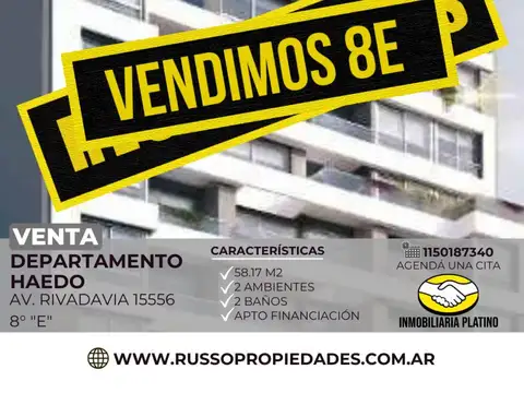 Venta Departamento 2 Ambientes Haedo Moron 8°E