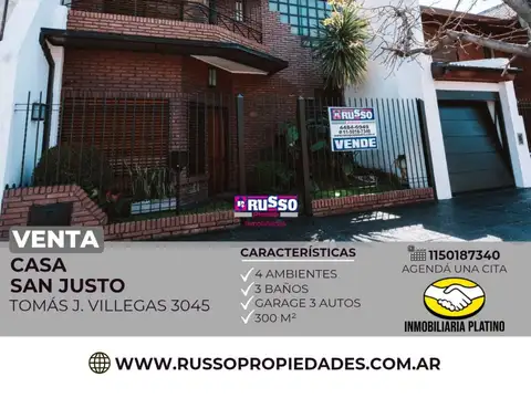Venta casa 4 ambientes San Justo