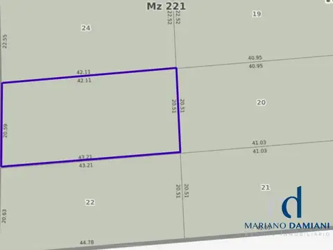 Terreno en Venta de 874,0 m2
