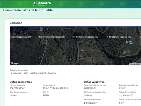 Club de Campo Los Tres Arroyos La Falda Lte 13 Mz I