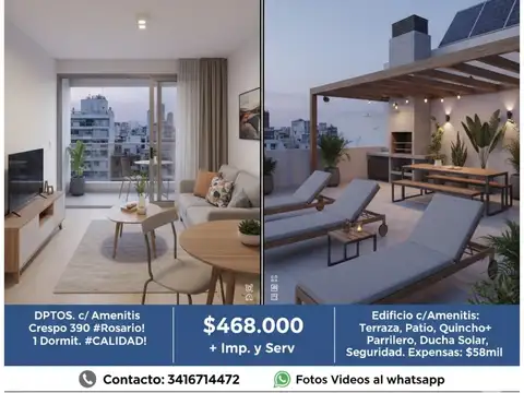 Departamento en Alquiler en Centro, $ 2.222