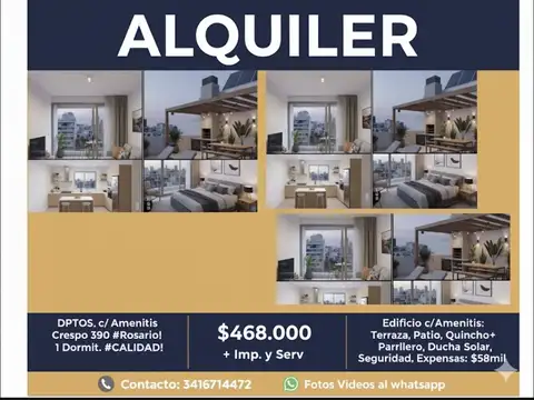 Departamento en Alquiler de 1 dormitorio