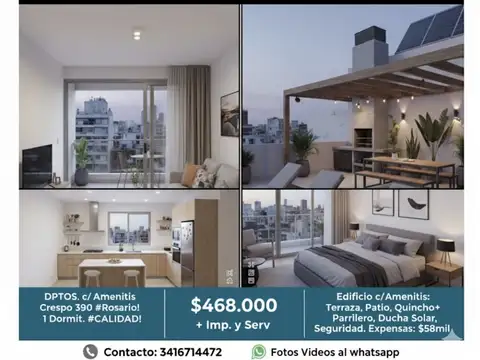 DPTO.#ALQUILER NUEVO ESTRENAR! TERRAZA QUINCHO