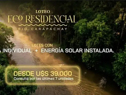 LOTE EMPRENDIMIENTO SUSTENTABLE ECO RESIDENCIAL RIO CARAPACHAY DELTA TIGRE