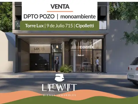 VENTA DEPARTAMENTO MONOMABIENTE EN POZO EN CIPOLLETTI TORRE LUX715 ZONA CENTRO
