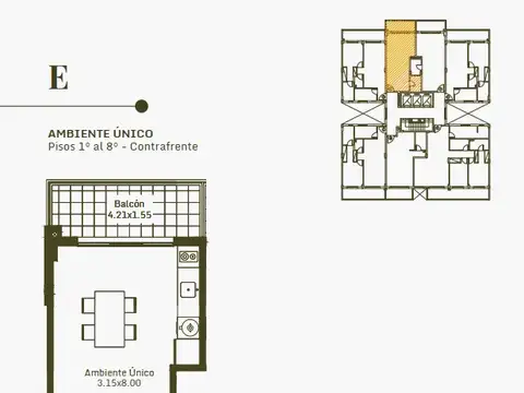 Departamento 3 ambientes con 2 baños