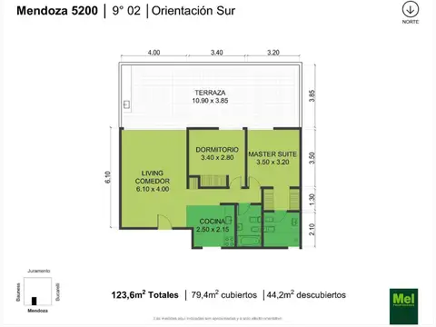 Mendoza 5200, Piso 9