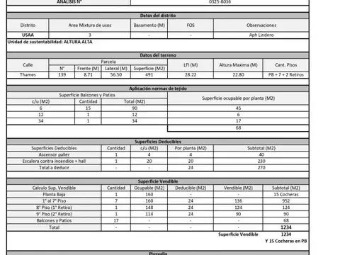 Terreno - Venta - Argentina, Capital Federal - THAMES 139