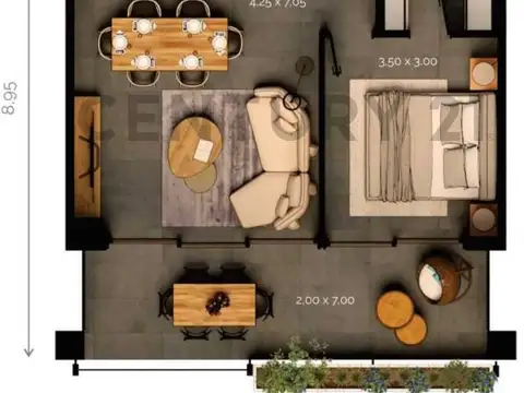 Departamento 3 ambientes con 1 baño