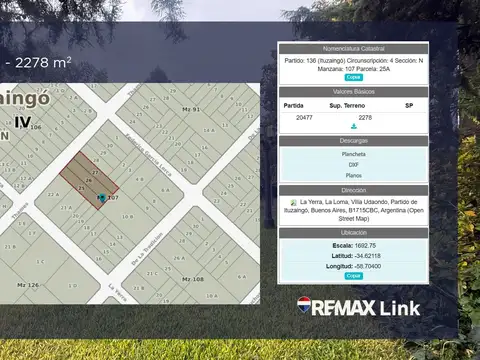 Terreno en Venta de 2278,0 m2