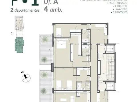 Departamento en Venta con 3 cocheras