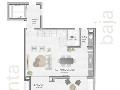 Departamento 3 ambientes con 2 baños