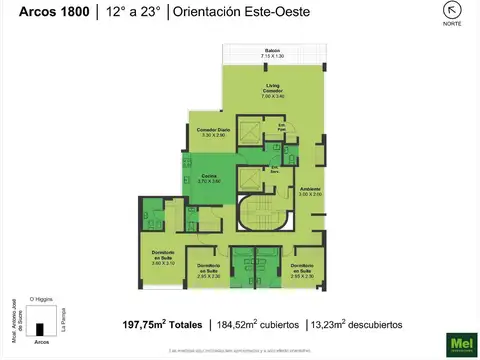 Arcos 1800, Piso 12