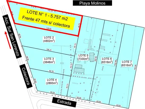 Terreno en Venta 47  mts Frente