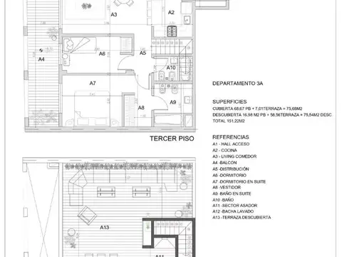 Departamento en Venta de 3 ambientes