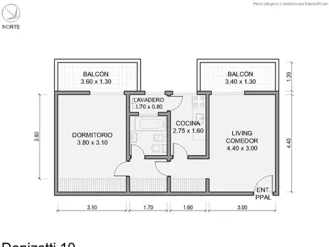 Departamento en Venta de 1 dormitorio