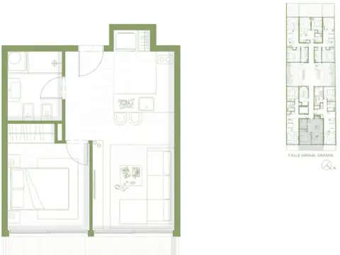 Venta apartamento un dormitorio en pozo en cordón