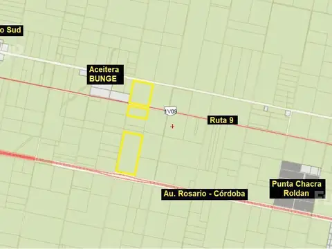 San Gerónimo, Sobre Au. Rosario - Córdoba y Sobre Rut 9a 100