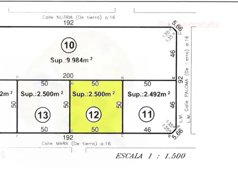 Terreno en Venta de 2500,0 m2