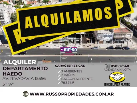 Alquiler de Departamento 3 Ambientes Haedo