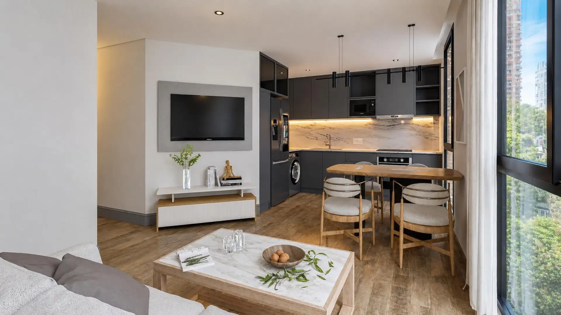 Depto 3 amb, 77m² con balcón — La Perla Sur