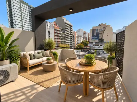 Venta 1 ambiente con amplio amplio balcón terraza a estrenar APTO CRÉDITO Caballito