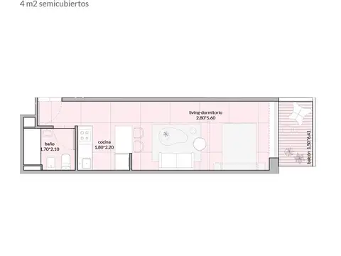 Monoambiente en construcción en cuotas