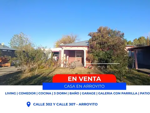 Casa 3 dorm en venta - arroyito, neuquén