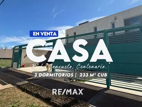 Casa en venta, barrio la consuelo, centenario