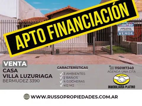 Venta Casa 3 Ambientes Villa Luzuriaga