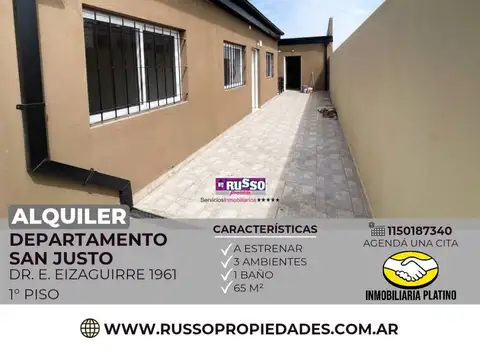 Alquiler departamento 3 ambientes San Justo