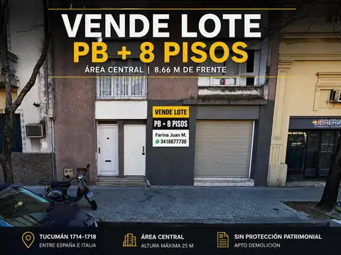 Terreno en venta en Rosario Centro