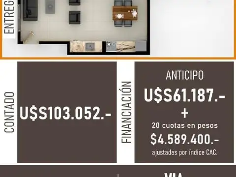 Departamento en Venta de 2 dormitorios