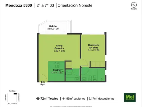 Mendoza 5300, Piso 7