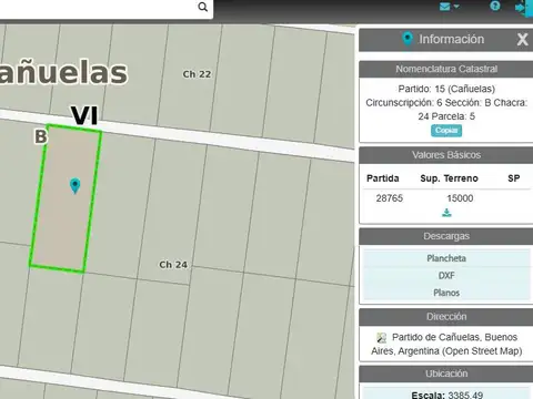 La Noria, Cañuelas chacra 24, parcelas 3, 4 y 5