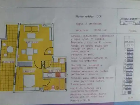 Departamento 2 ambientes con 1 baño