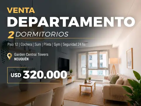 Venta de Departamento 2 Dormitorios,  en Garden central towers, Neuquen