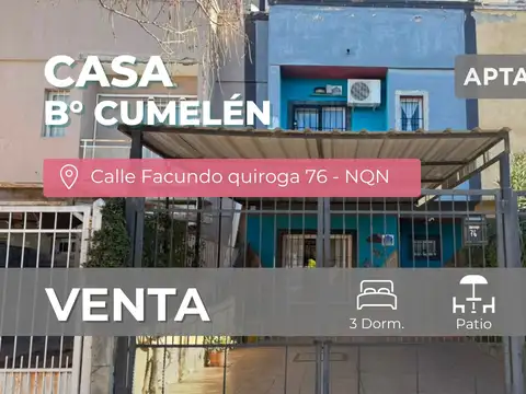 VENTA TRIPLEX 3 DORMITORIOS B° CUMELEN NQN