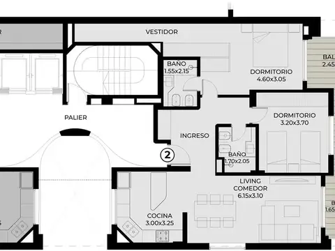 Departamento en venta en Pichincha, Rosario 2 dormitorios c/ amenities.