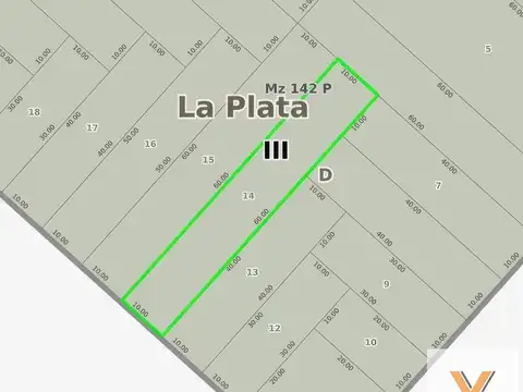 Terreno en Venta 60  mts Fondo
