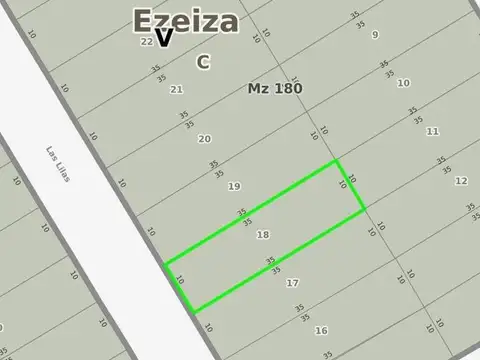 Terreno en Venta 35  mts Fondo
