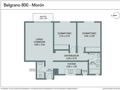 Departamento 3 ambientes con 2 baños