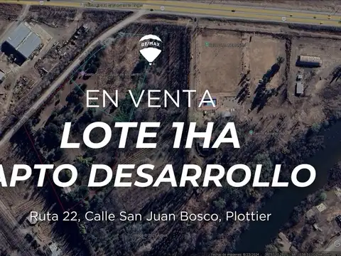 LOTE 1 HECTAREA EN VENTA | RUTA 22, PLOTTIER