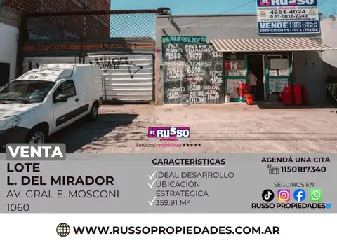Venta de Lote lindero en Lomas del Mirador