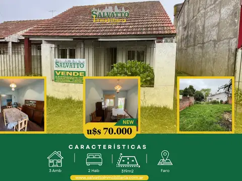 Chalet 3 ambientes en venta en barrio Faro