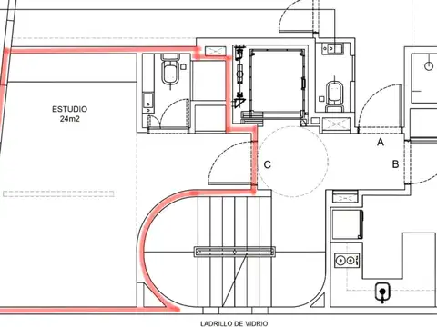 Departamento Monoambiente con 1 baño