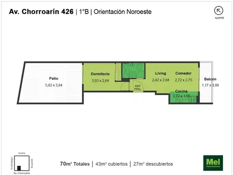 Departamento en Alquiler de 2 ambientes
