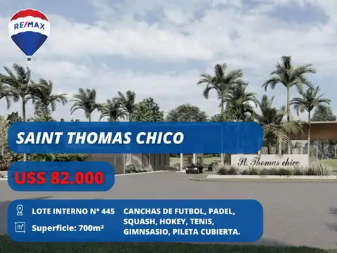 LOTE INTERNO EN VENTA EN SAINT THOMAS CHICO 